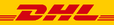 Rotes Zahlensymbol 7 mit gelbem Balken neben dem roten DHL-Logo auf weißem Hintergrund